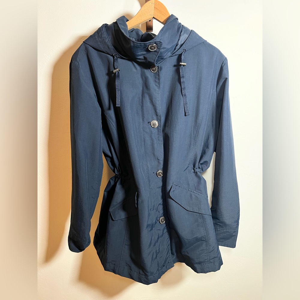 Lands' End Dark Blue Women's Storm Raker Utility Rain Jacket - Size 1X